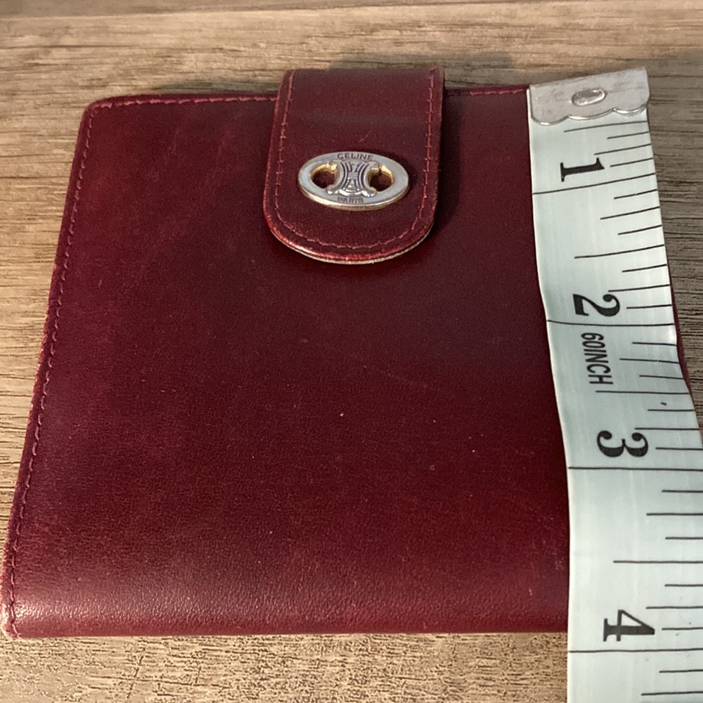 Authentic CELINE Vintage Burgundy Leather Bifold - Picture 10 of 11